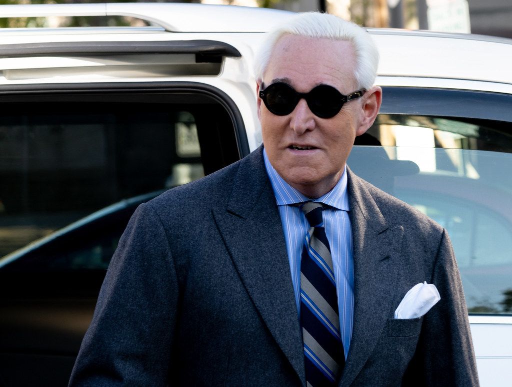 Roger Stone arriving at court on day 6 of his trial.