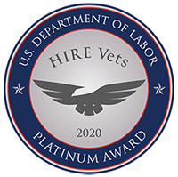 US Dept. of Labor HIREVets Platinum Medallion