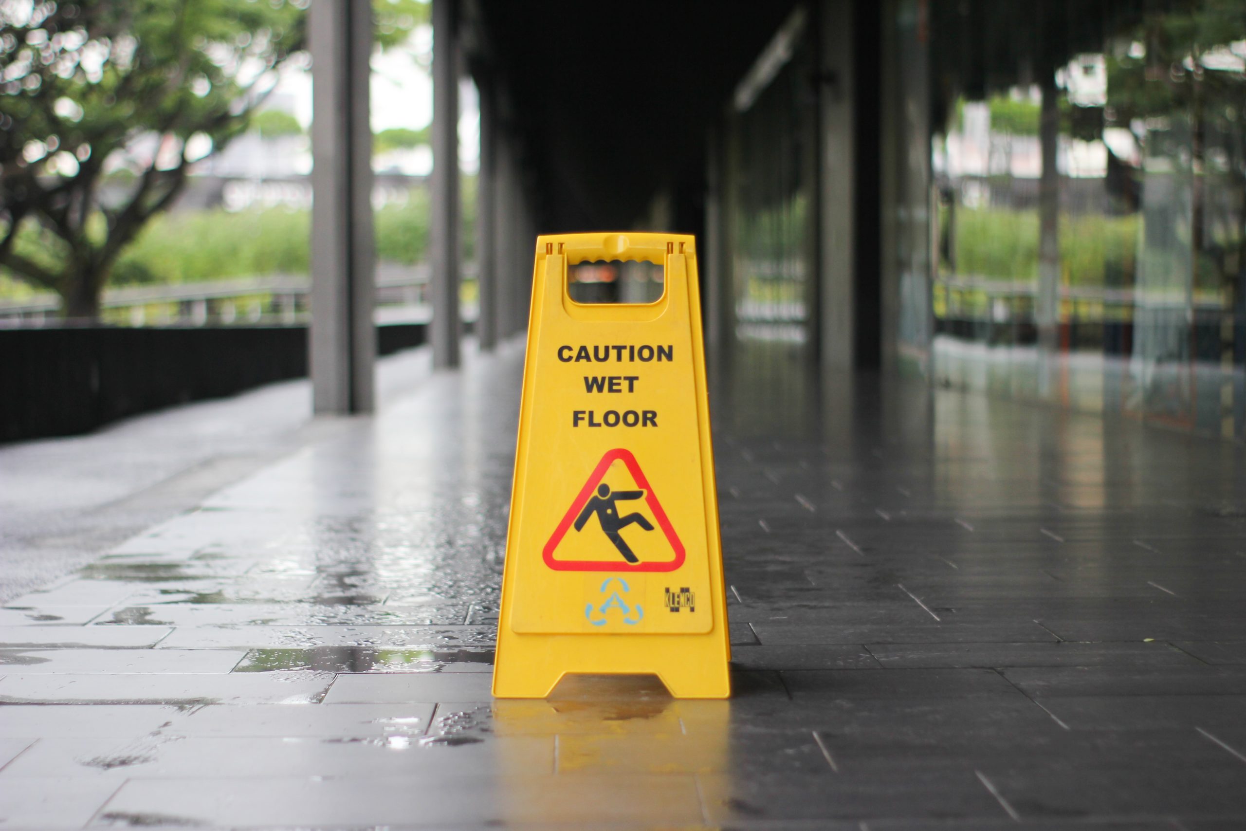 Photo of a wet floor sign | Omaha | Berry Law